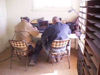 Earl and Mike
Earl operating the special event station with Mike (W2FCP) logging.
