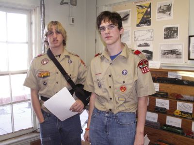 Scouts working on their Radio Merit Badge
Here are two of the scouts who came to work on their Radio Merit Badge, Andrew and Matthew.
