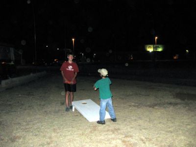Break Time
Jeremy (KE5YKW) and Dalton tossing the bean bags.
